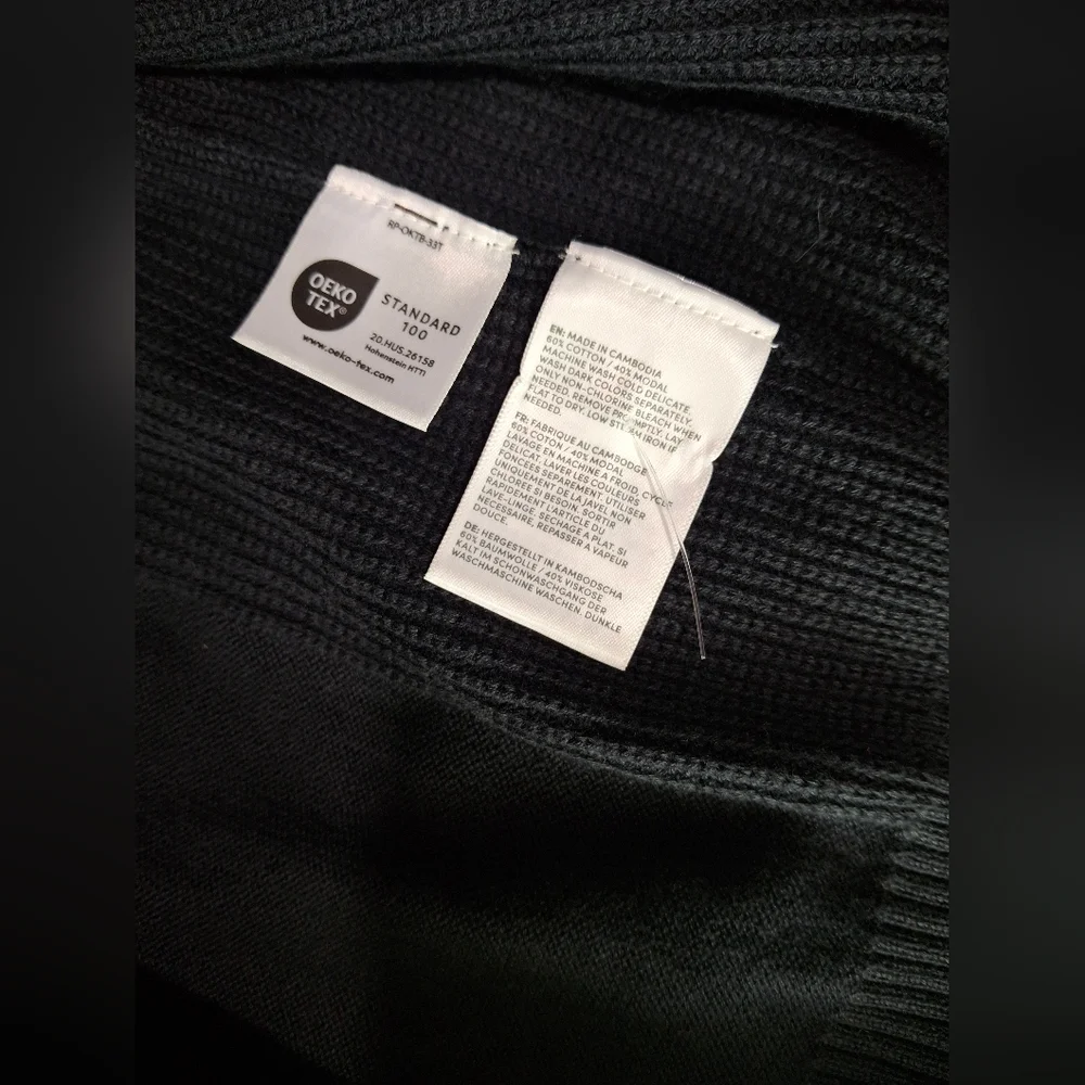 Lands' End Black Zip-Up Sweater